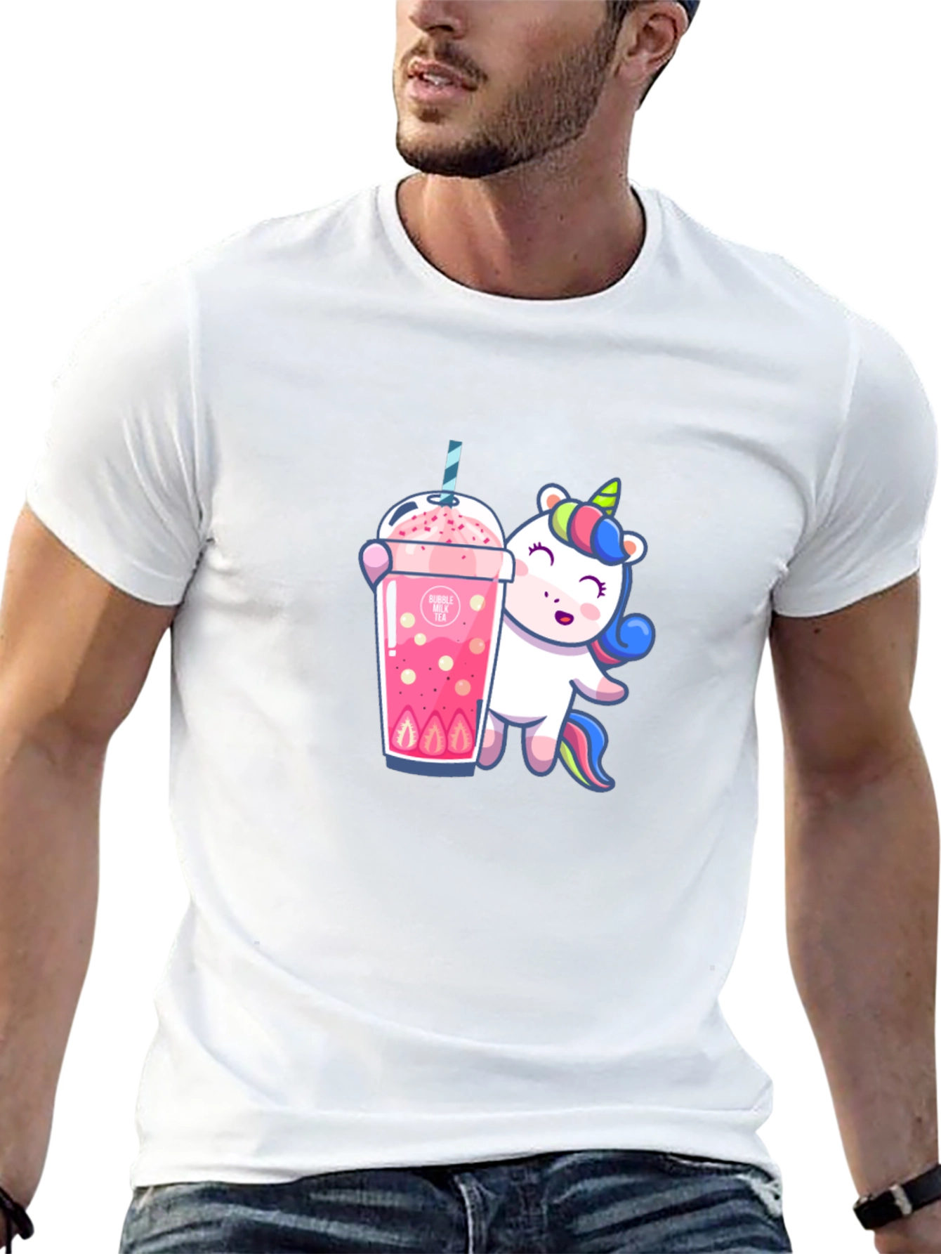 Unicorn Bubble Tea Graphic T-Shirt