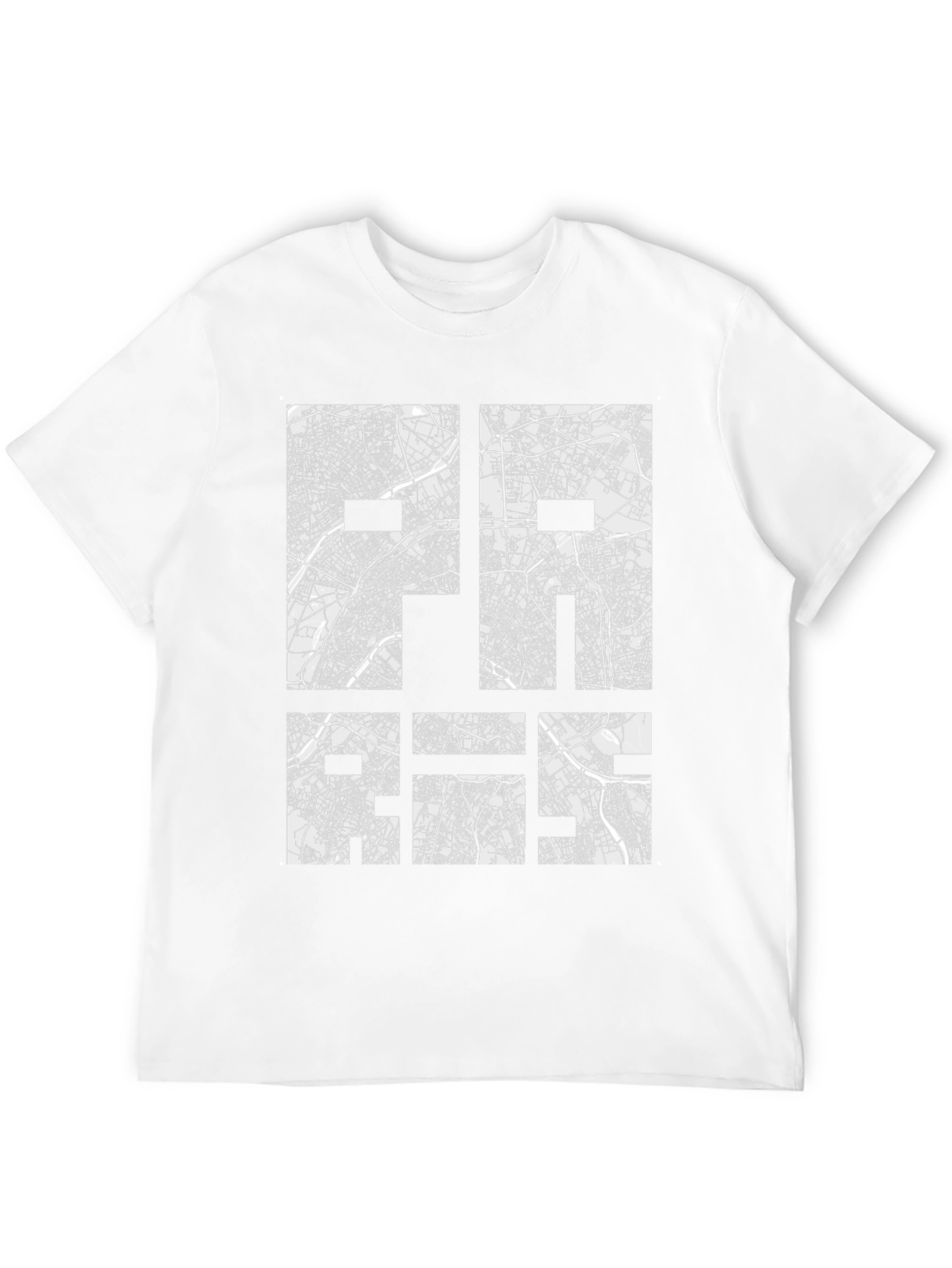 Paris Map T-Shirt - Artistic Cityscape Tee