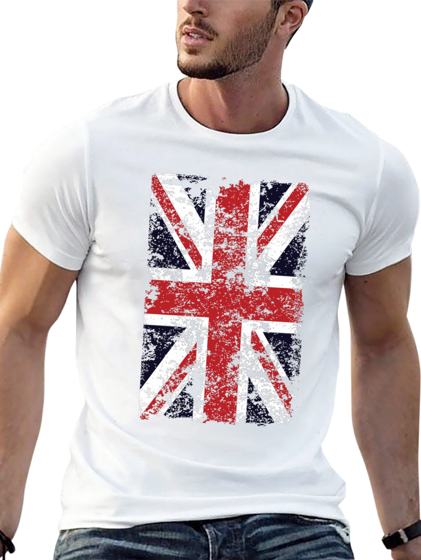 Union Jack Distressed Graphic T-Shirt
