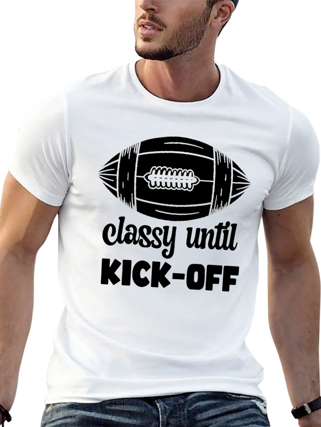 Classy Until Kick-Off Football Graphic Tee