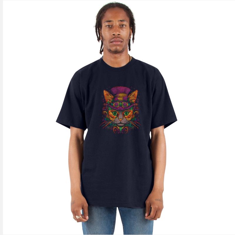 Vivid Whiskers A Surreal Cat Portrait - Mardi Gras