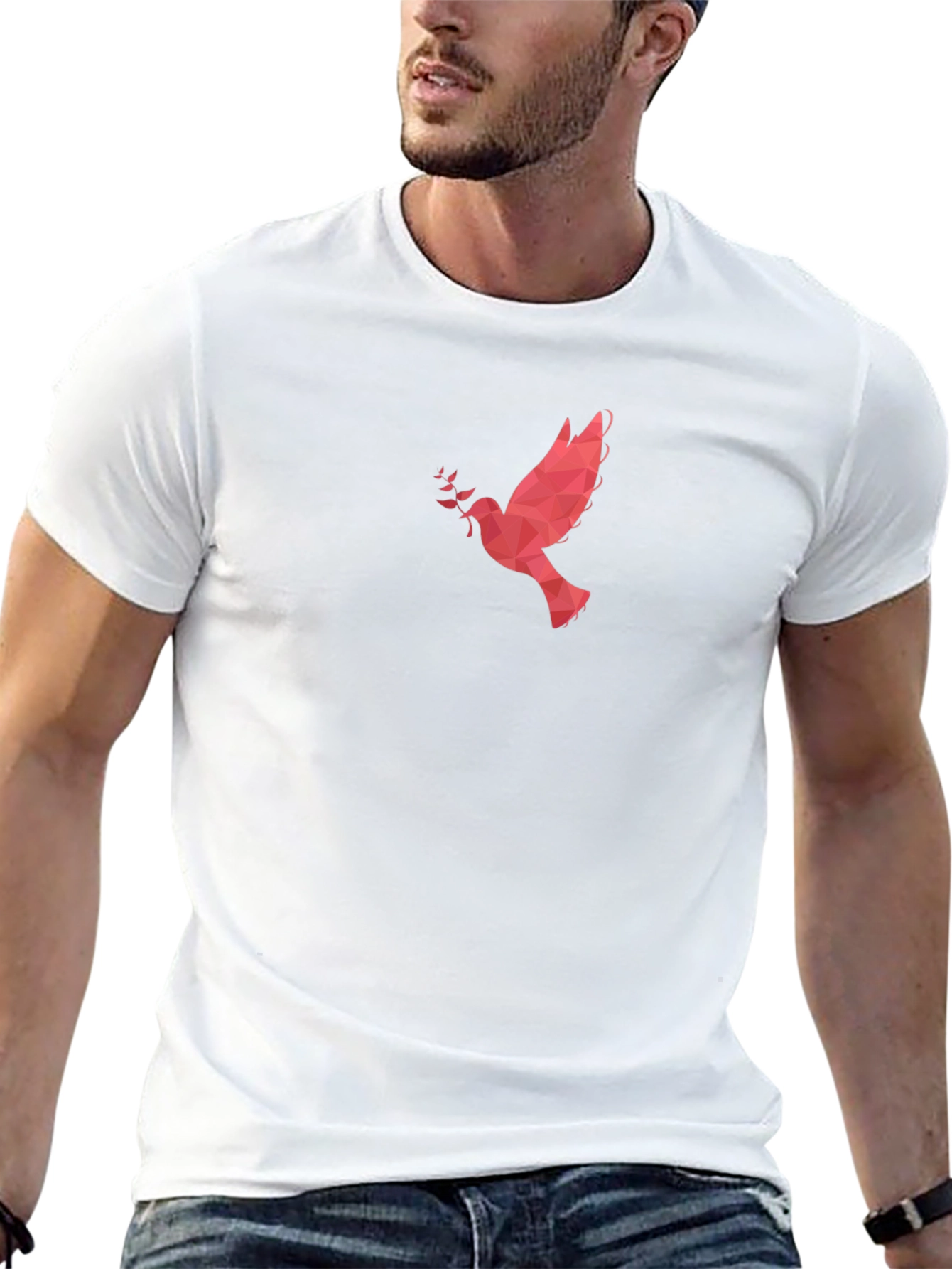 Geometric Dove Graphic Tee - Modern Style