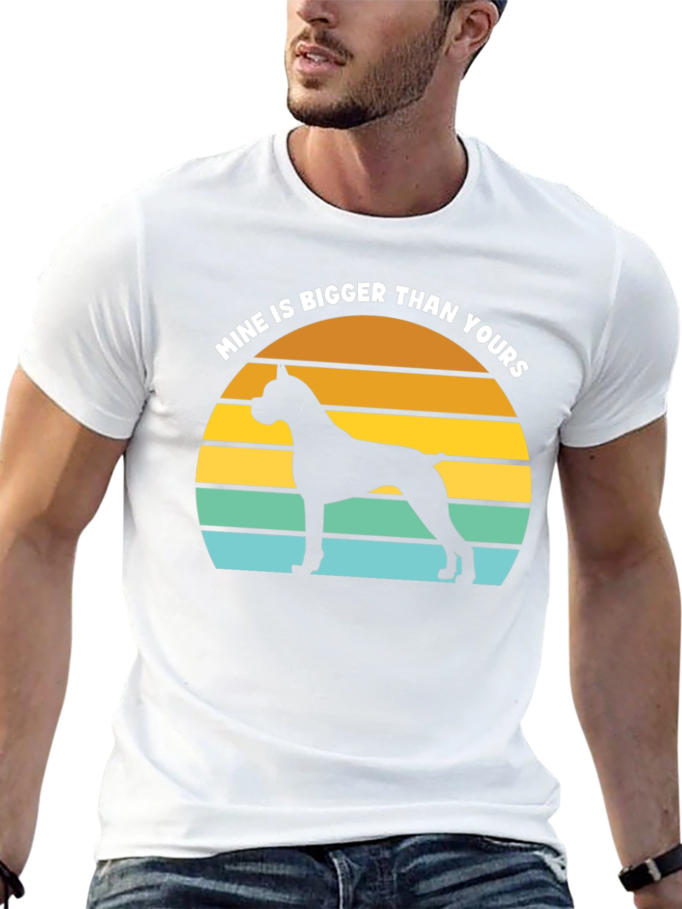Mine is Bigger Boxer Dog Sunset T-Shirt