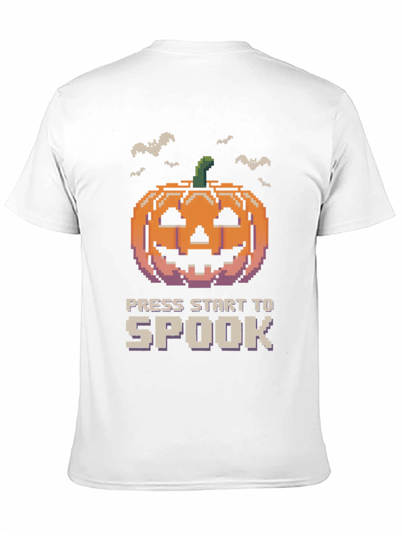 Pixel Pumpkin Press Start to Spook Halloween T-Shirt