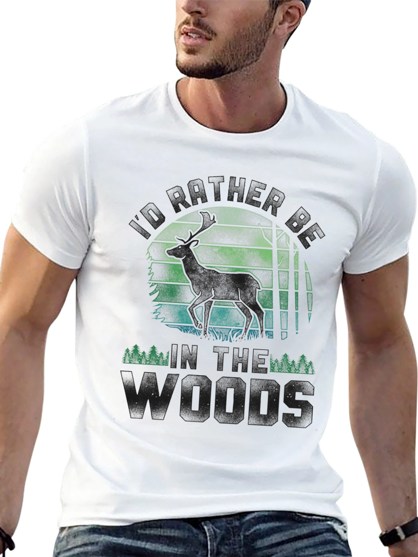 Into the Woods T-Shirt - Deer Silhouette