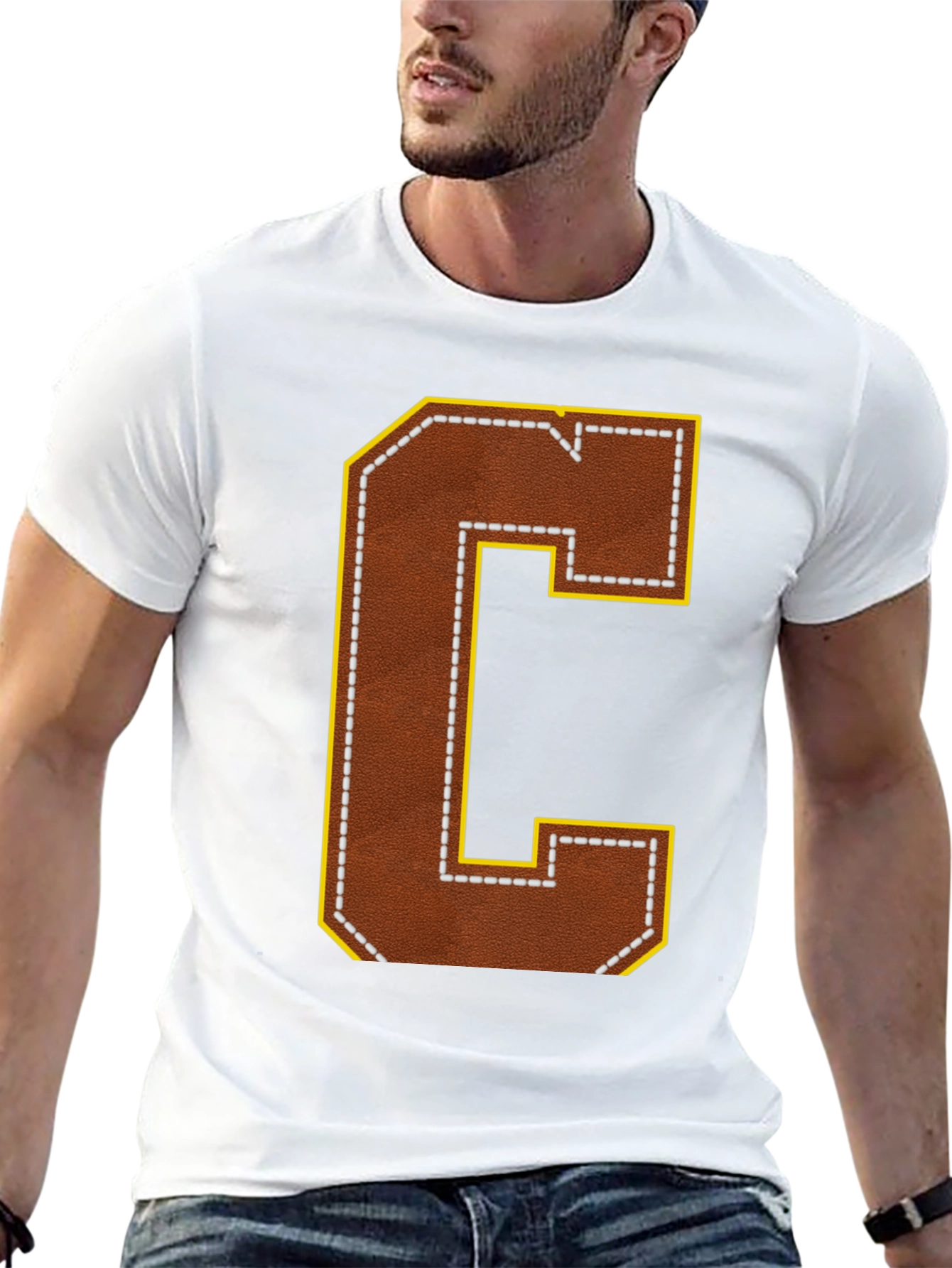Letter C Football Style Graphic Tee