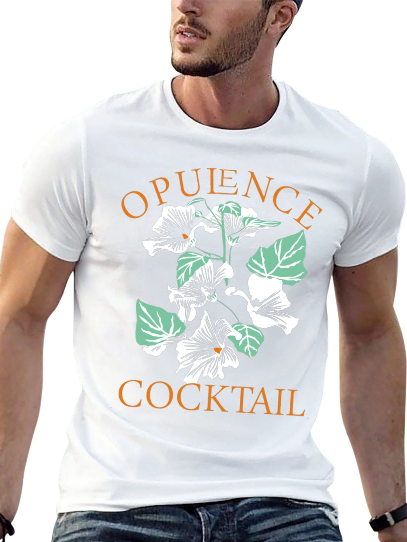 Opulence Cocktail Graphic Tee - Black Cotton T-Shirt