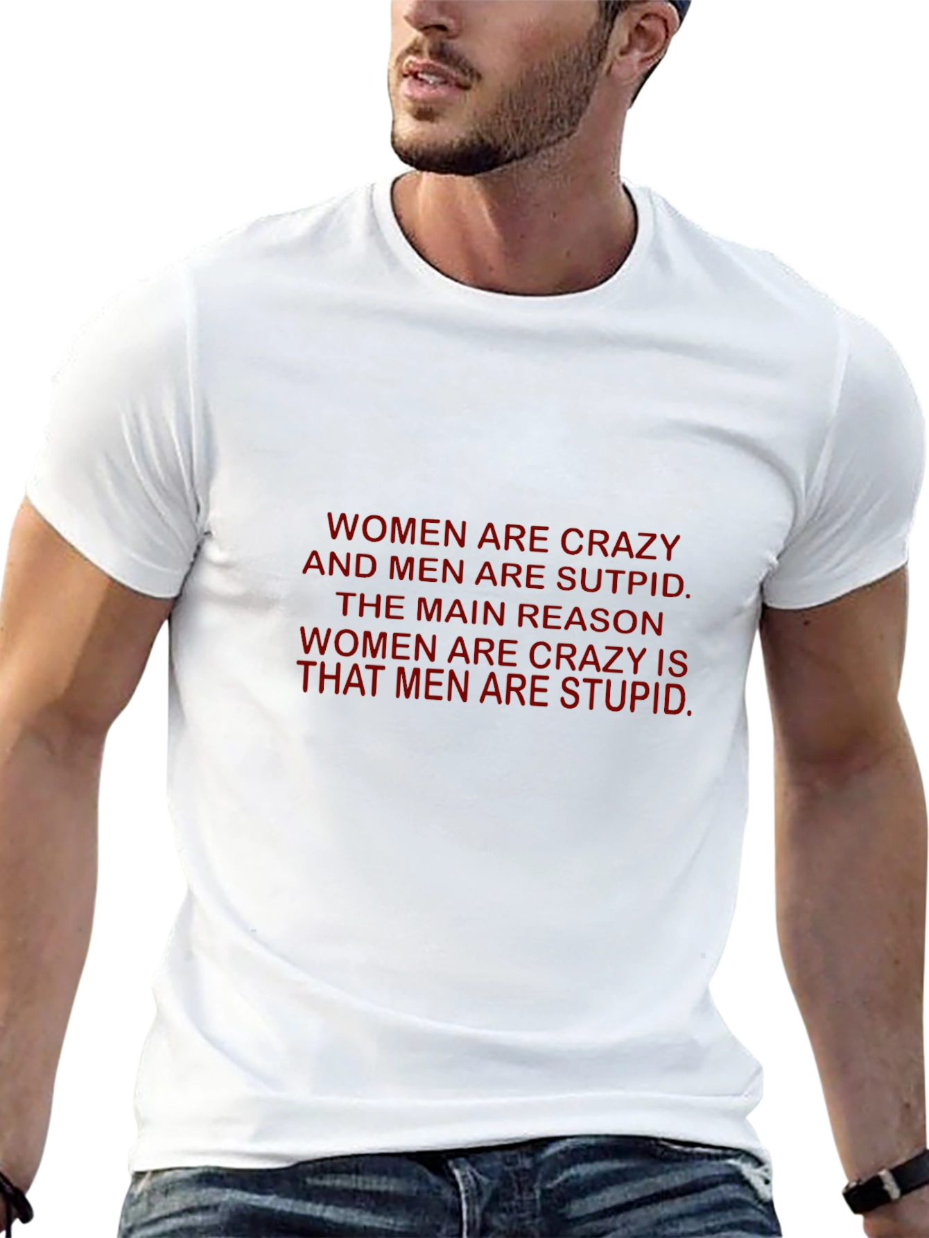 Crazy Women Stupid Men Black T-Shirt