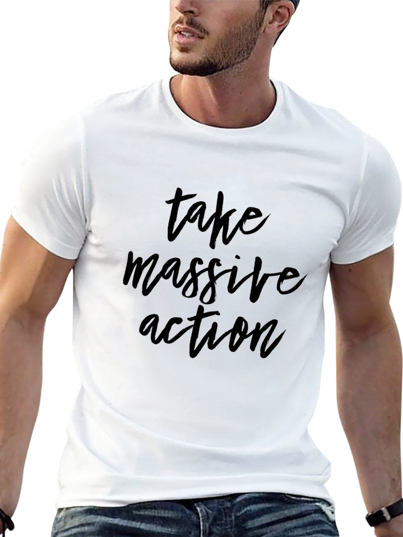 Take Massive Action Black Graphic T-Shirt