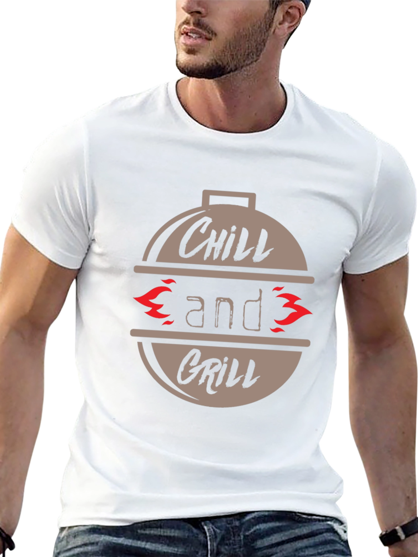 Chill and Grill Graphic T-Shirt - Casual BBQ Tee