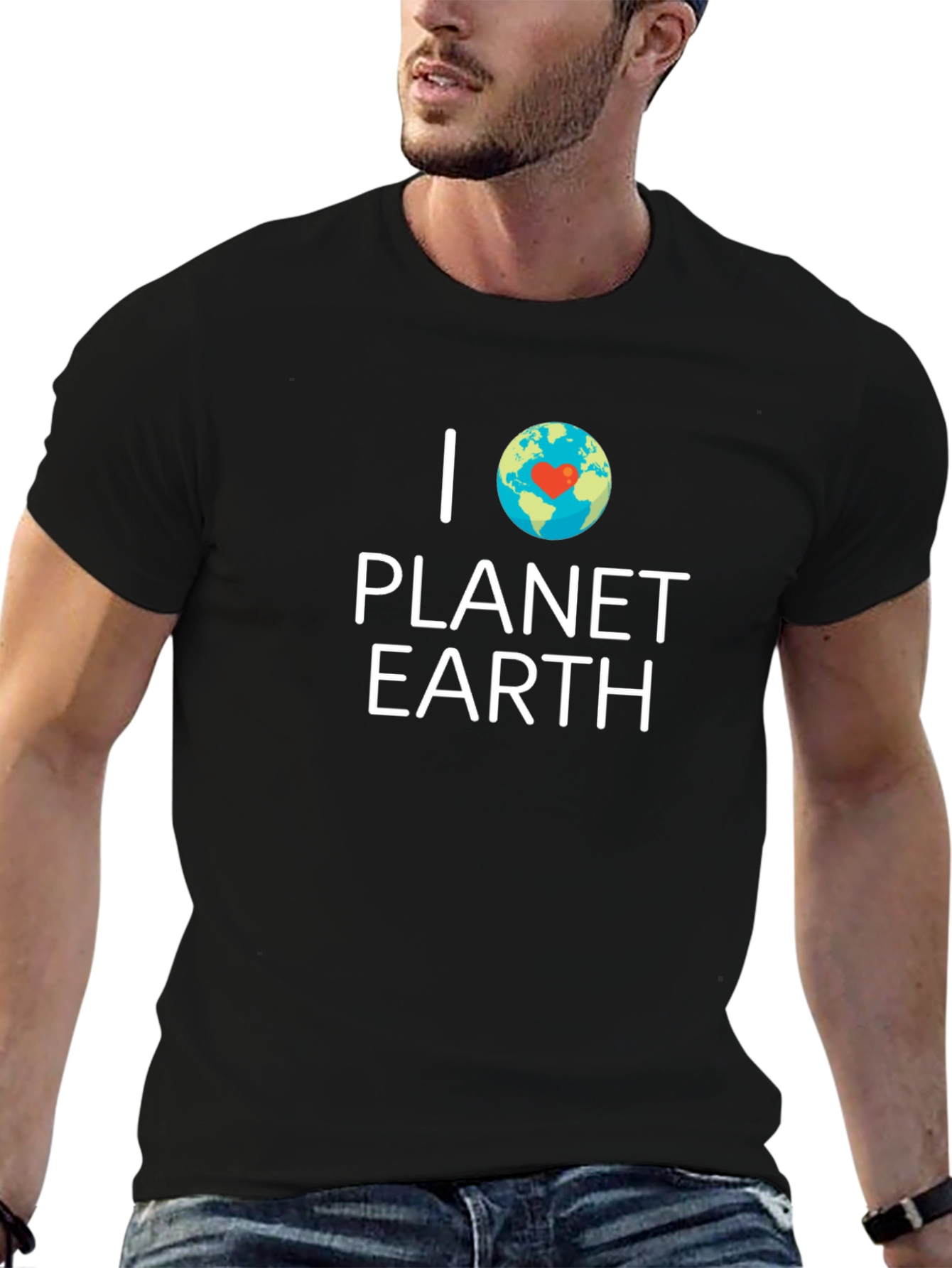 I Love Planet Earth Graphic Tee - Black