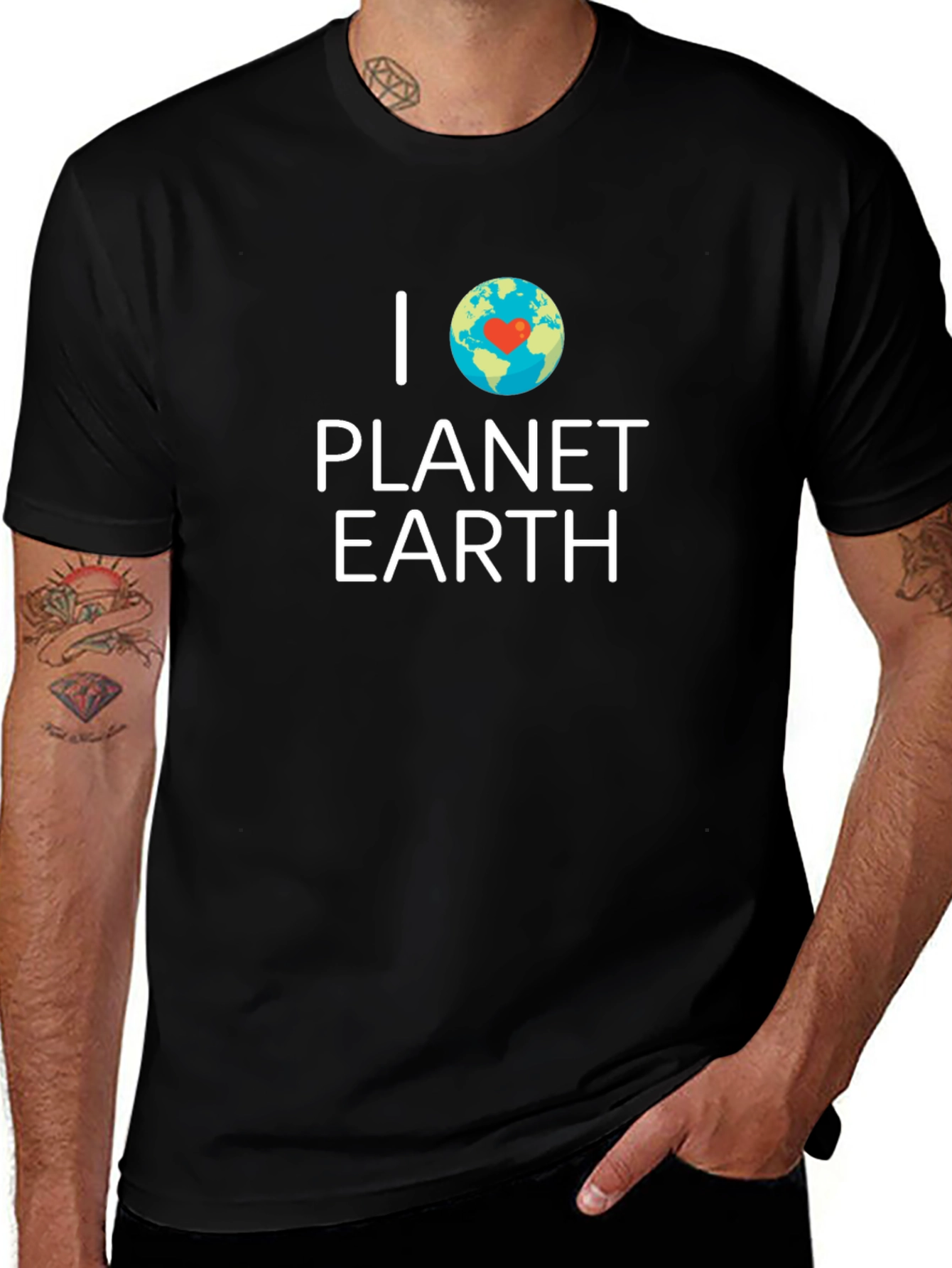 I Love Planet Earth Graphic Tee - Black