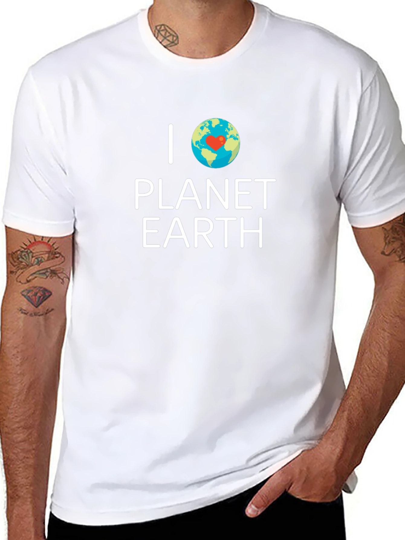 I Love Planet Earth Graphic Tee - Black