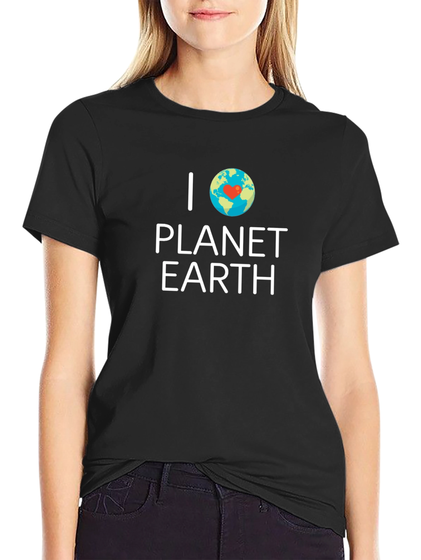 I Love Planet Earth Graphic Tee - Black