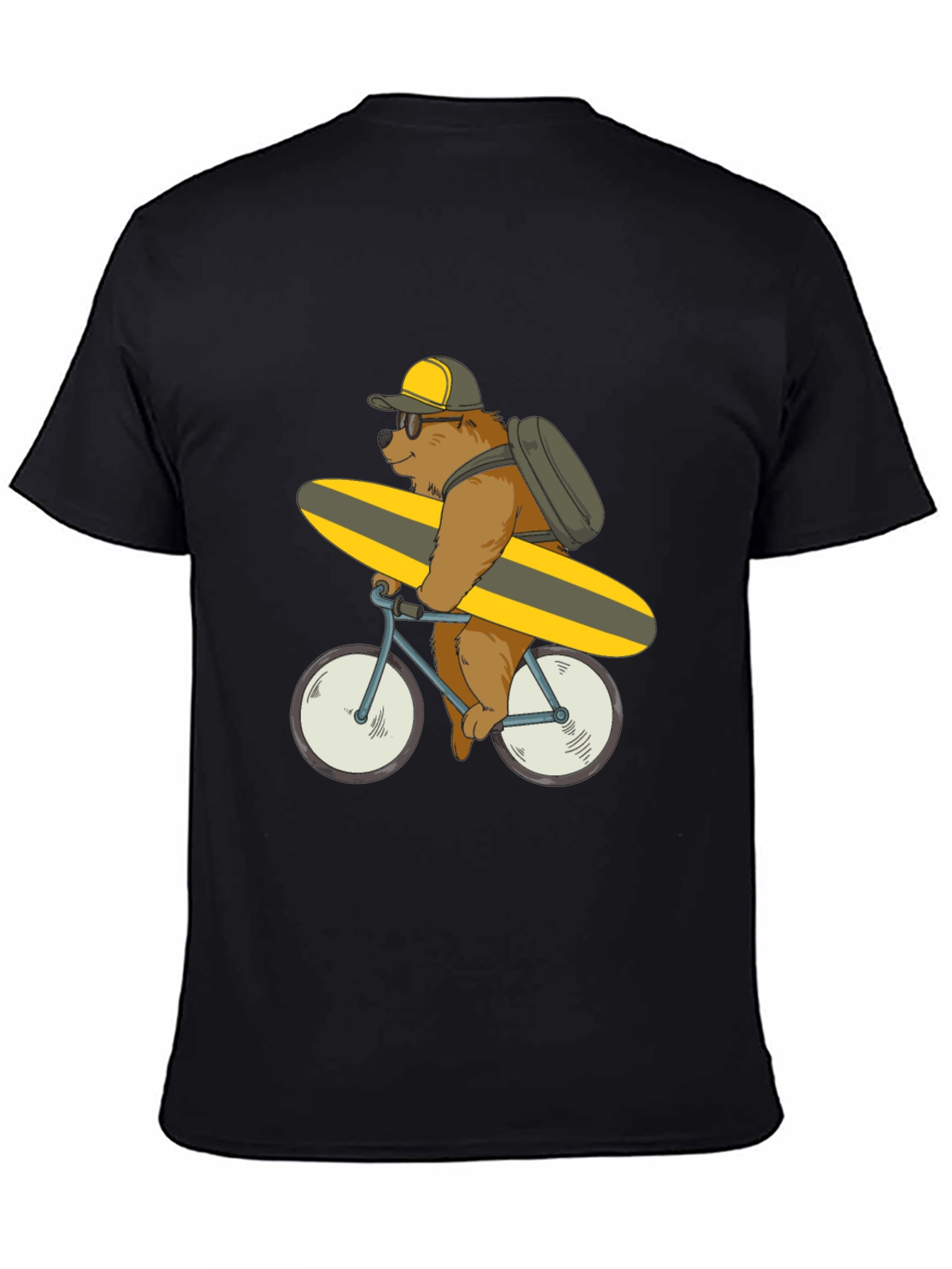 Bear on Bike T-Shirt - Surfing Bear Tee