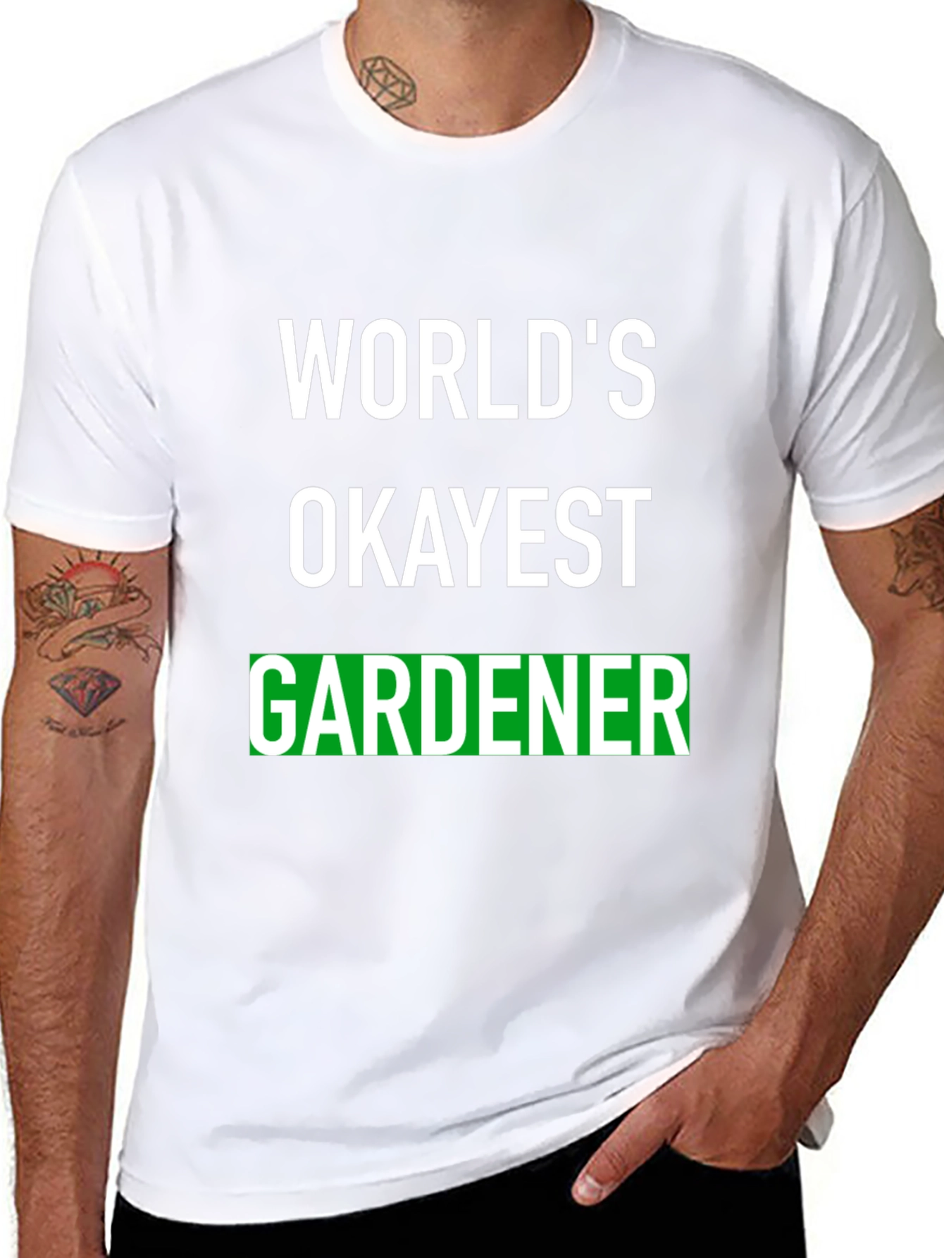 Worlds Okayest Gardener T-Shirt - Funny Gardening Tee
