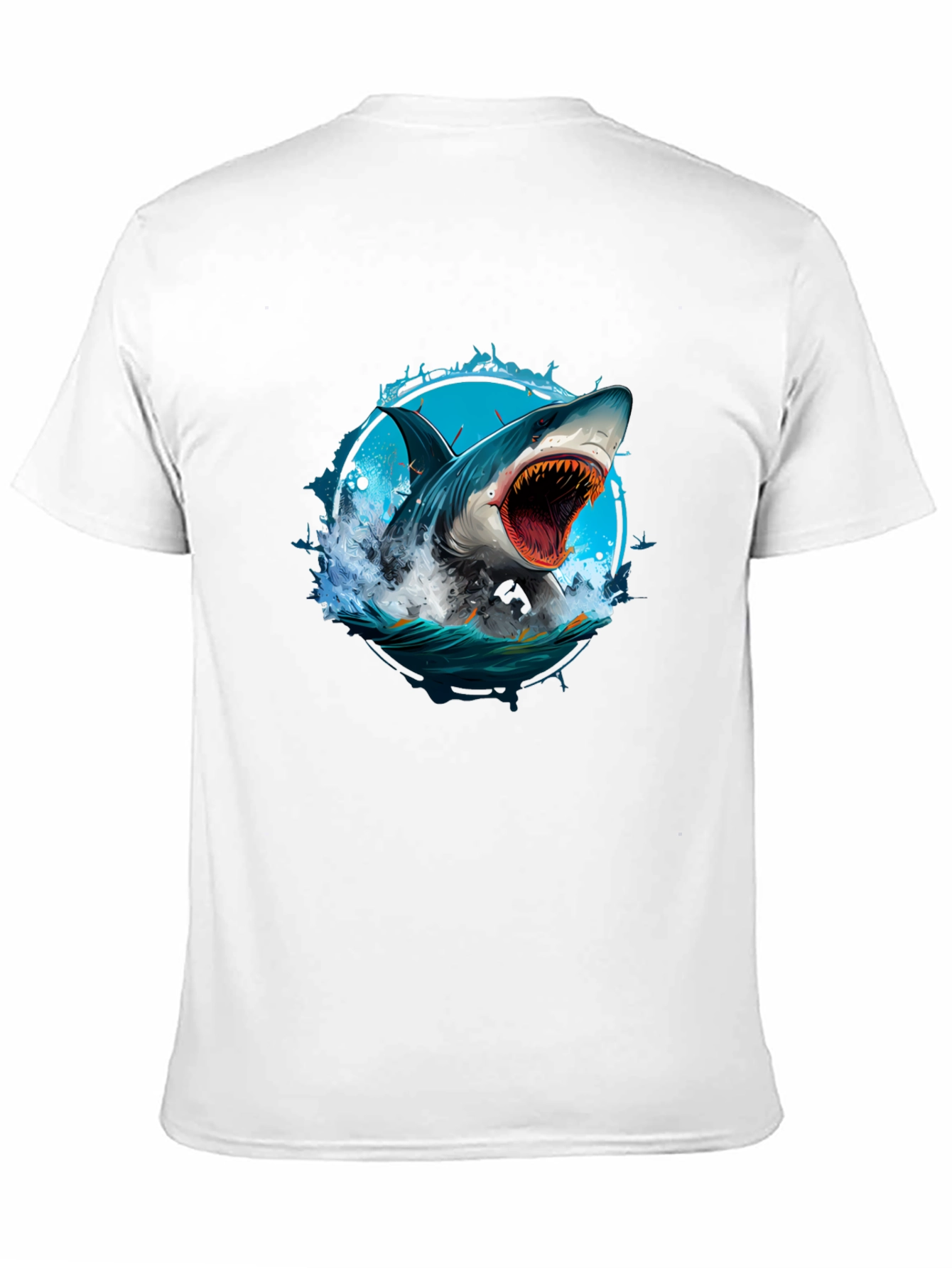 Shark Attack Graphic Tee - Black Cotton T-Shirt
