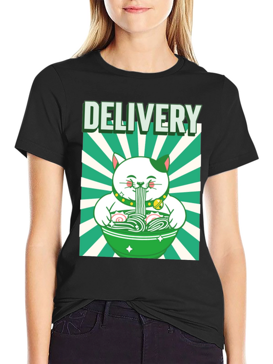 Delivery Cat Ramen Graphic T-Shirt