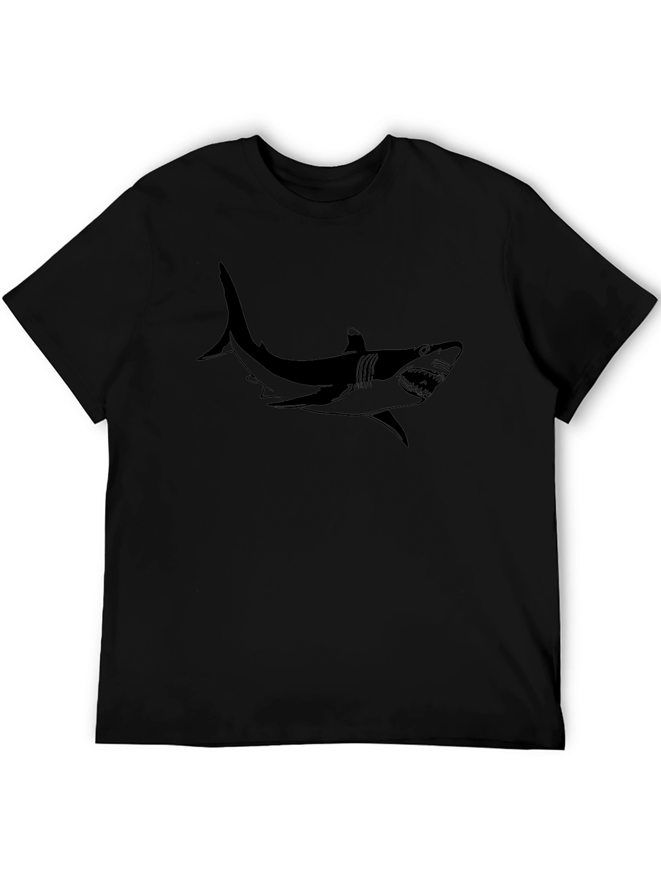 Shark Graphic Black T-Shirt | Mens Casual Tee