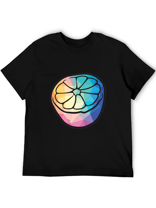 Geometric Citrus Slice Graphic Tee