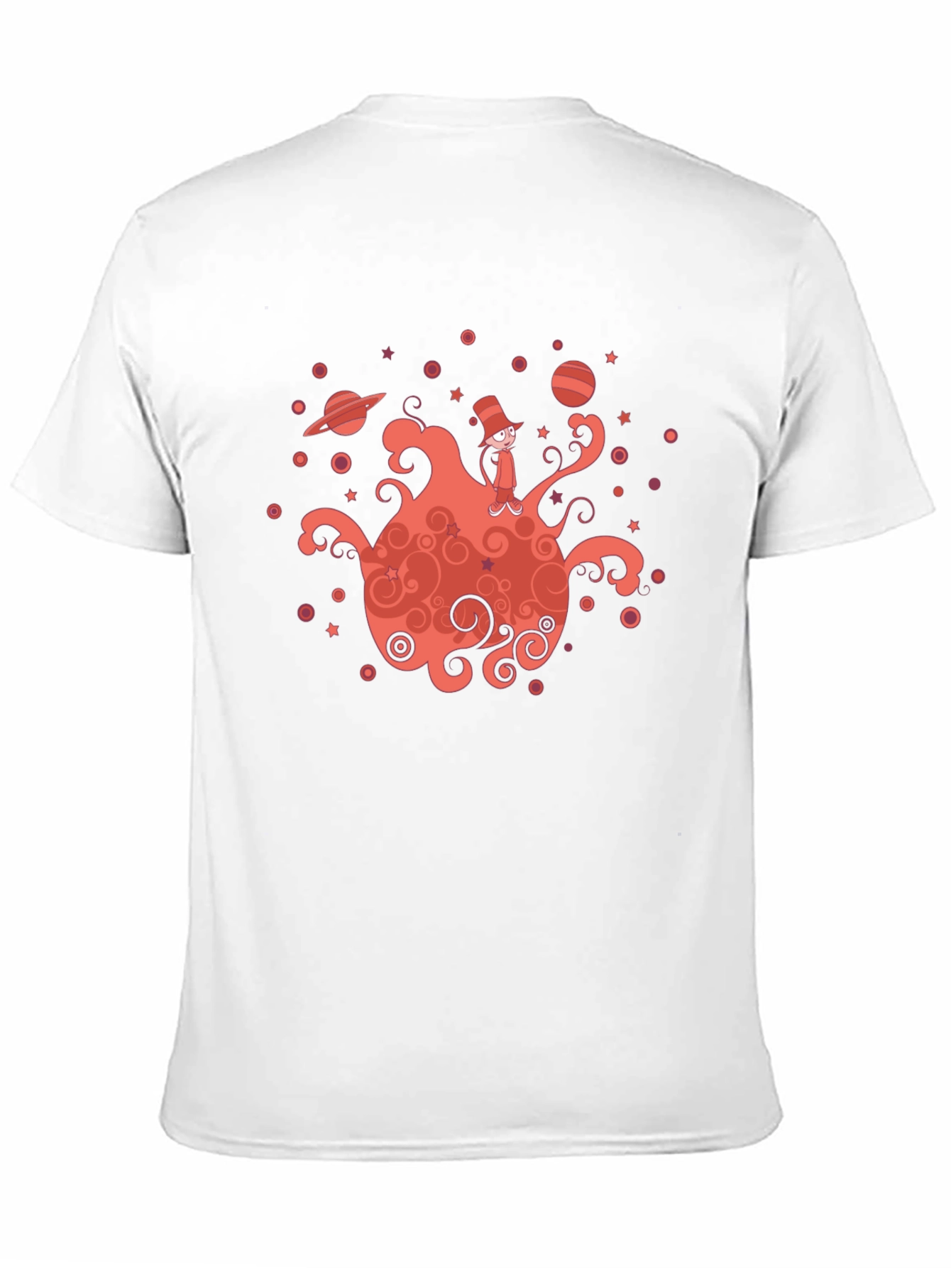Whimsical Planet Graphic Tee - Mens Black T-Shirt