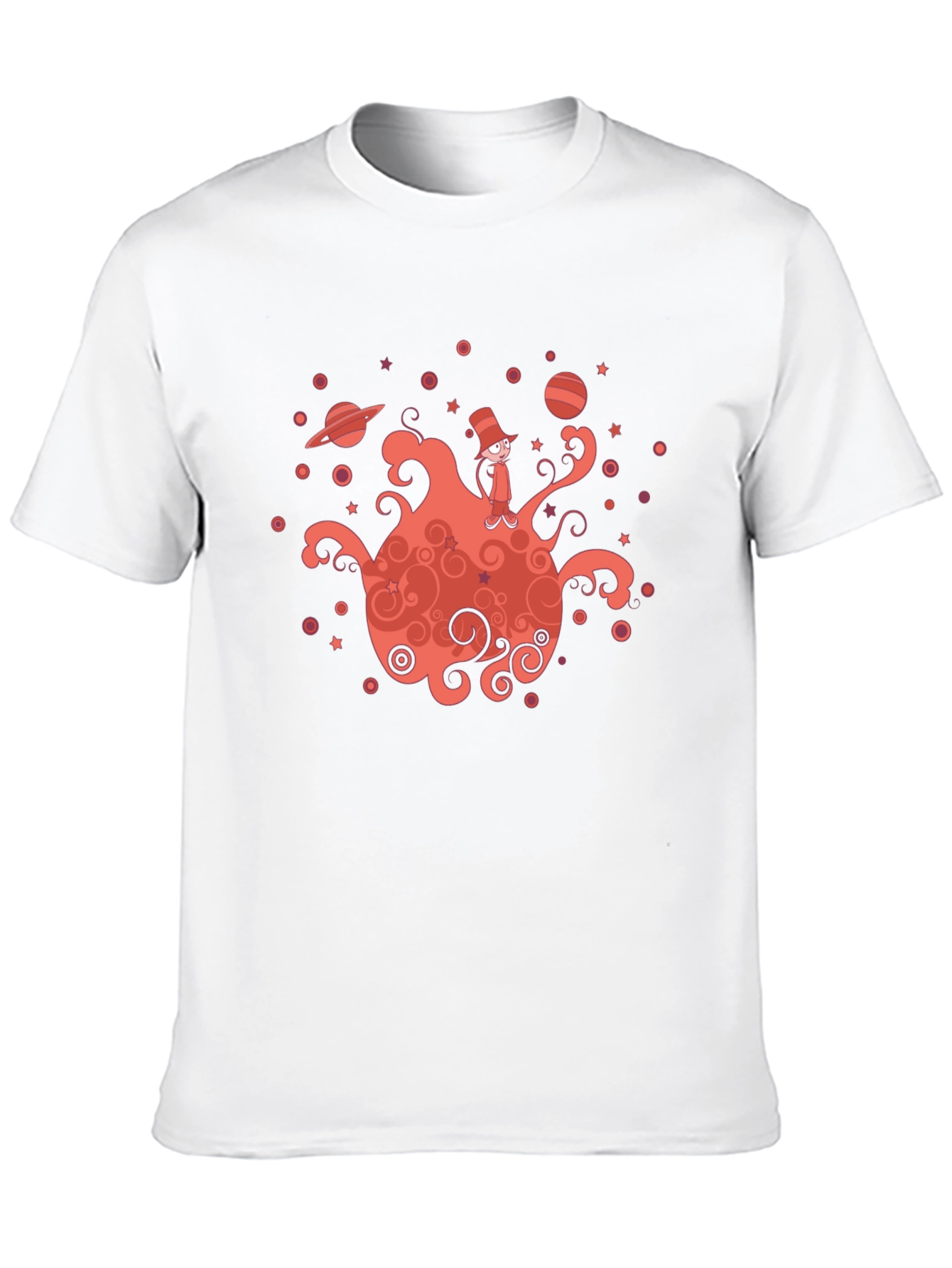 Whimsical Planet Graphic Tee - Mens Black T-Shirt