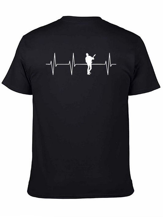 Guitarist Heartbeat Black T-Shirt