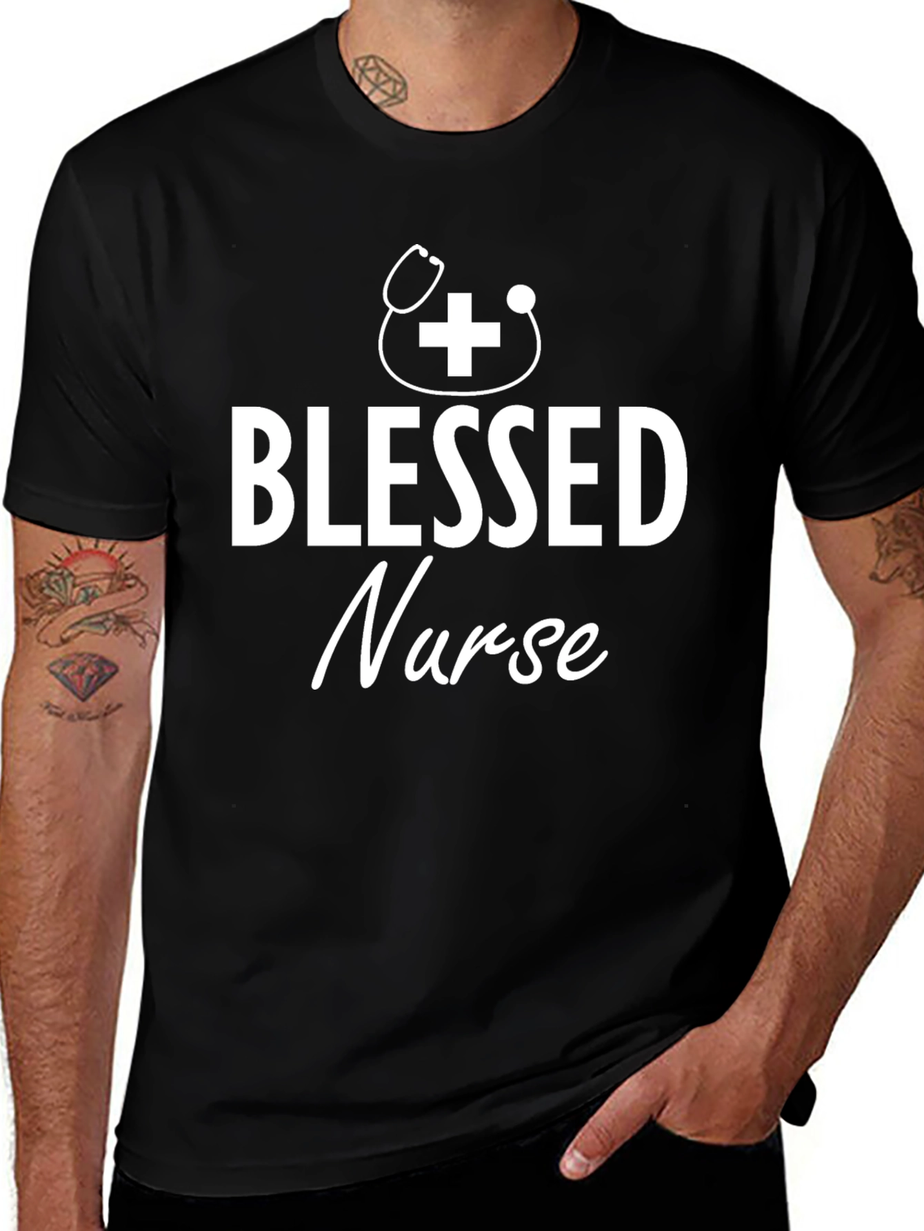 Blessed Nurse T-Shirt - Black - Medical Professional