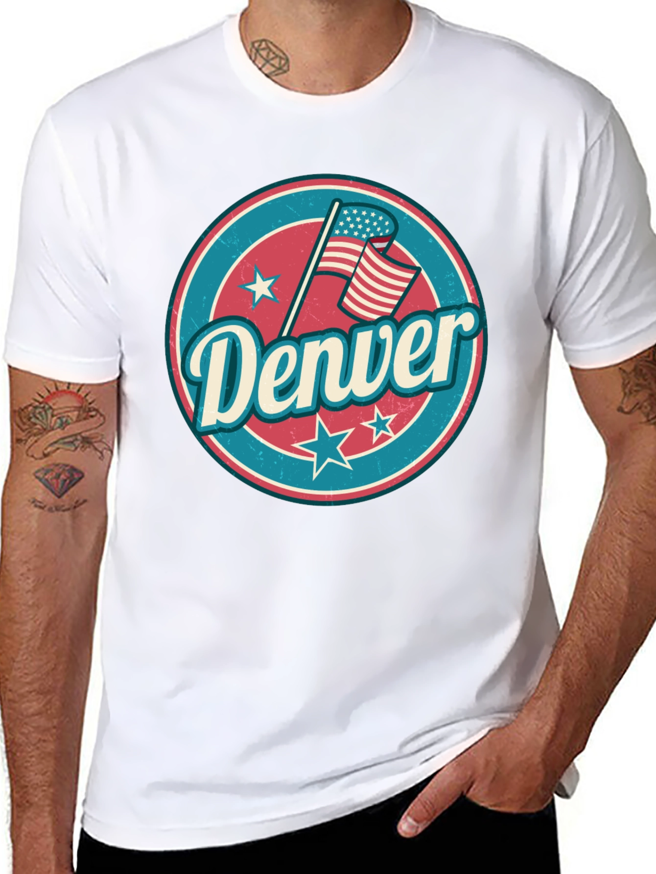 Denver Retro Graphic Tee - USA Flag