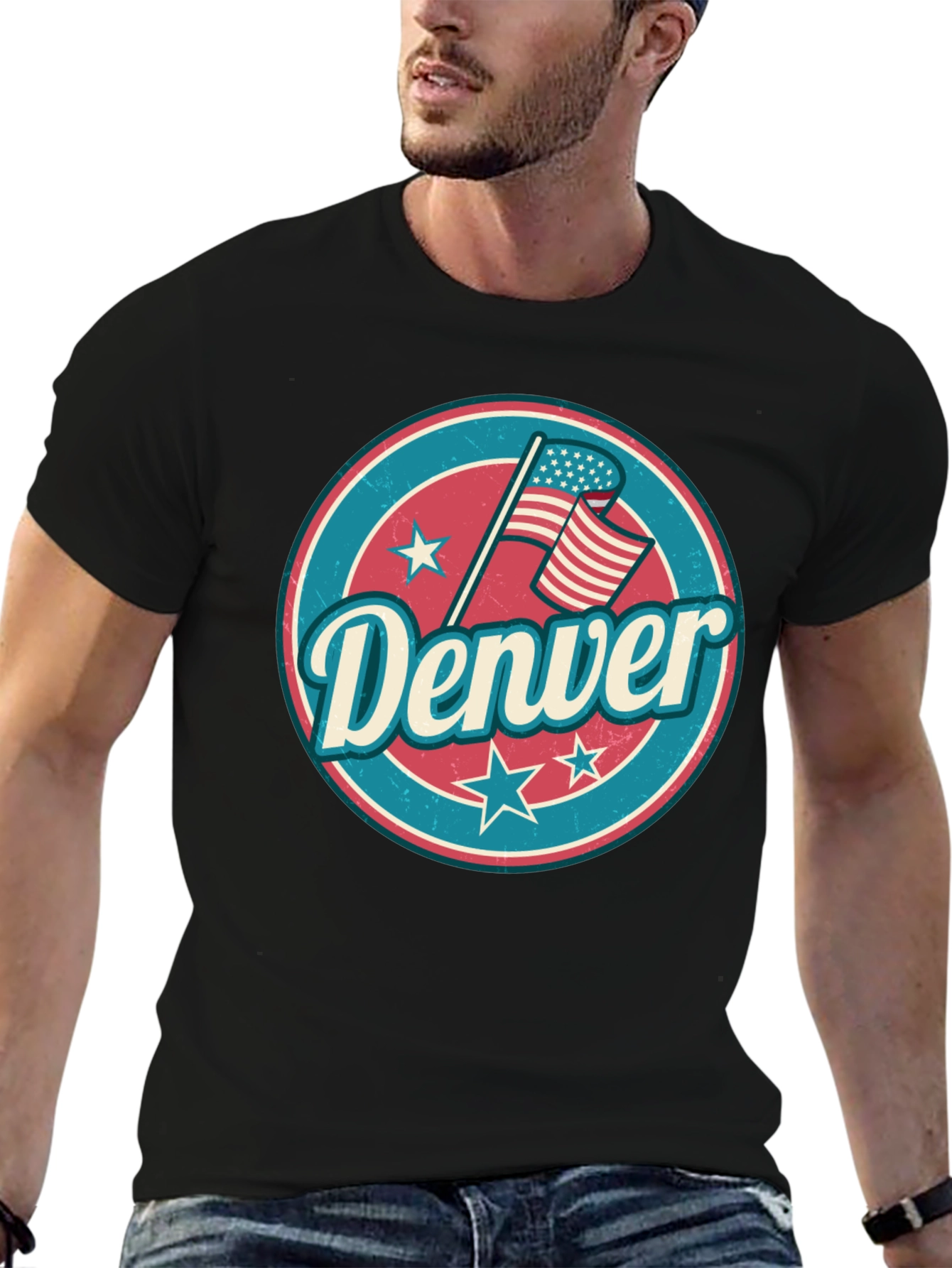 Denver Retro Graphic Tee - USA Flag