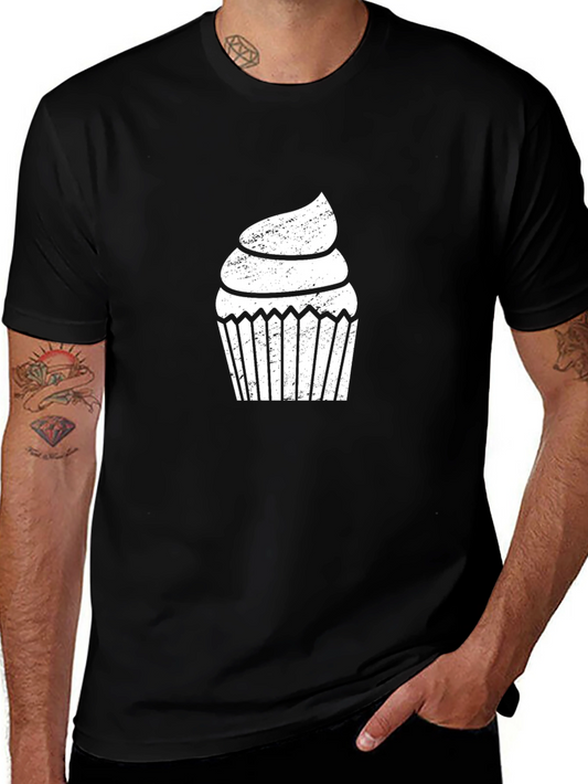 Cupcake Graphic Tee - Black Cotton Blend