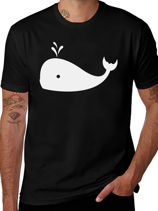 Whale Graphic Black Tee - Soft Cotton Comfort