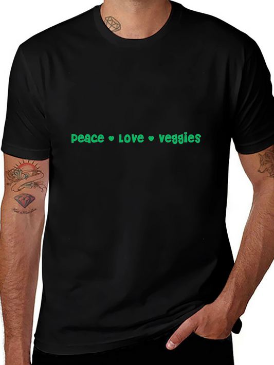 Peace Love Veggies Graphic T-Shirt