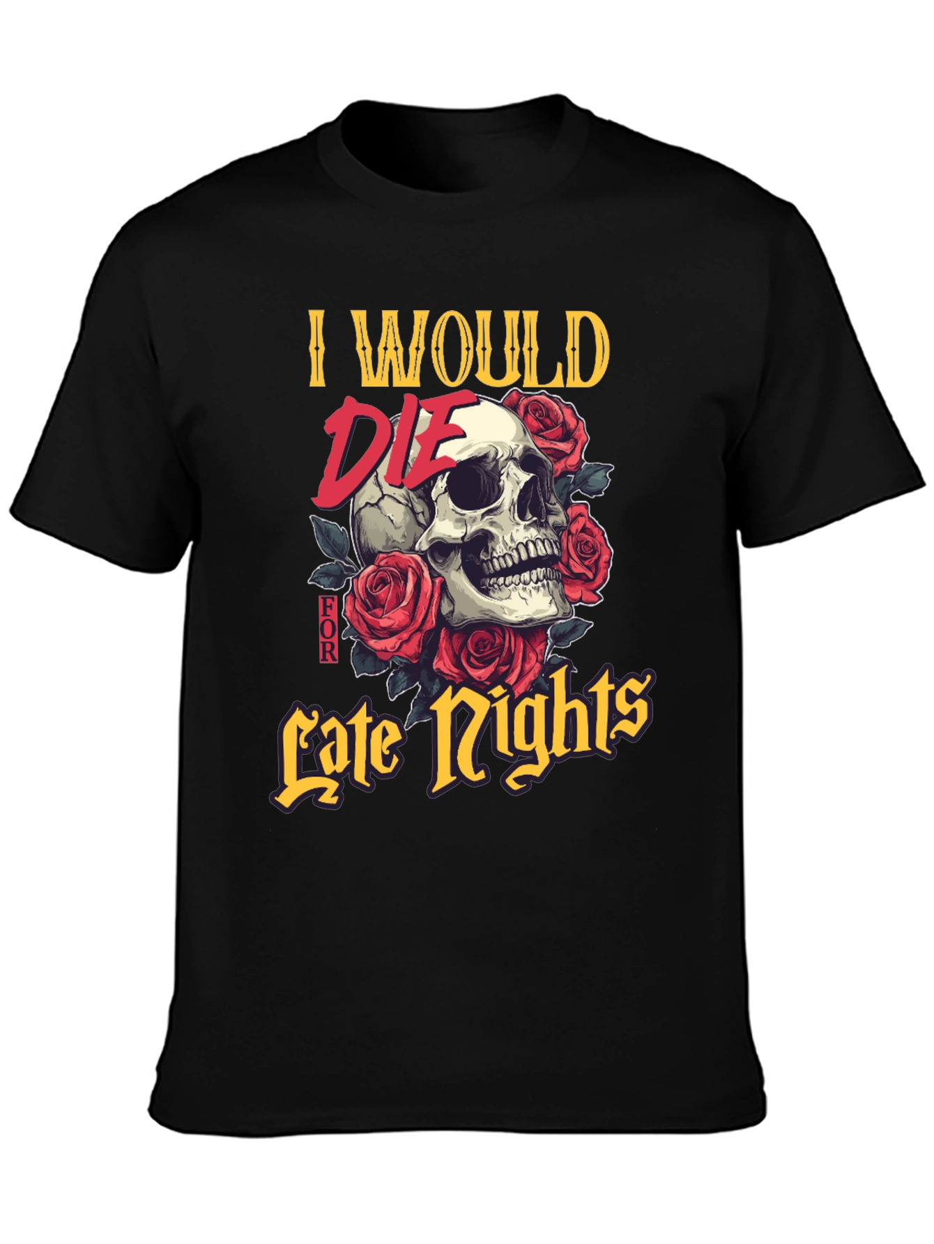 Skull & Roses Graphic T-Shirt - Late Nights