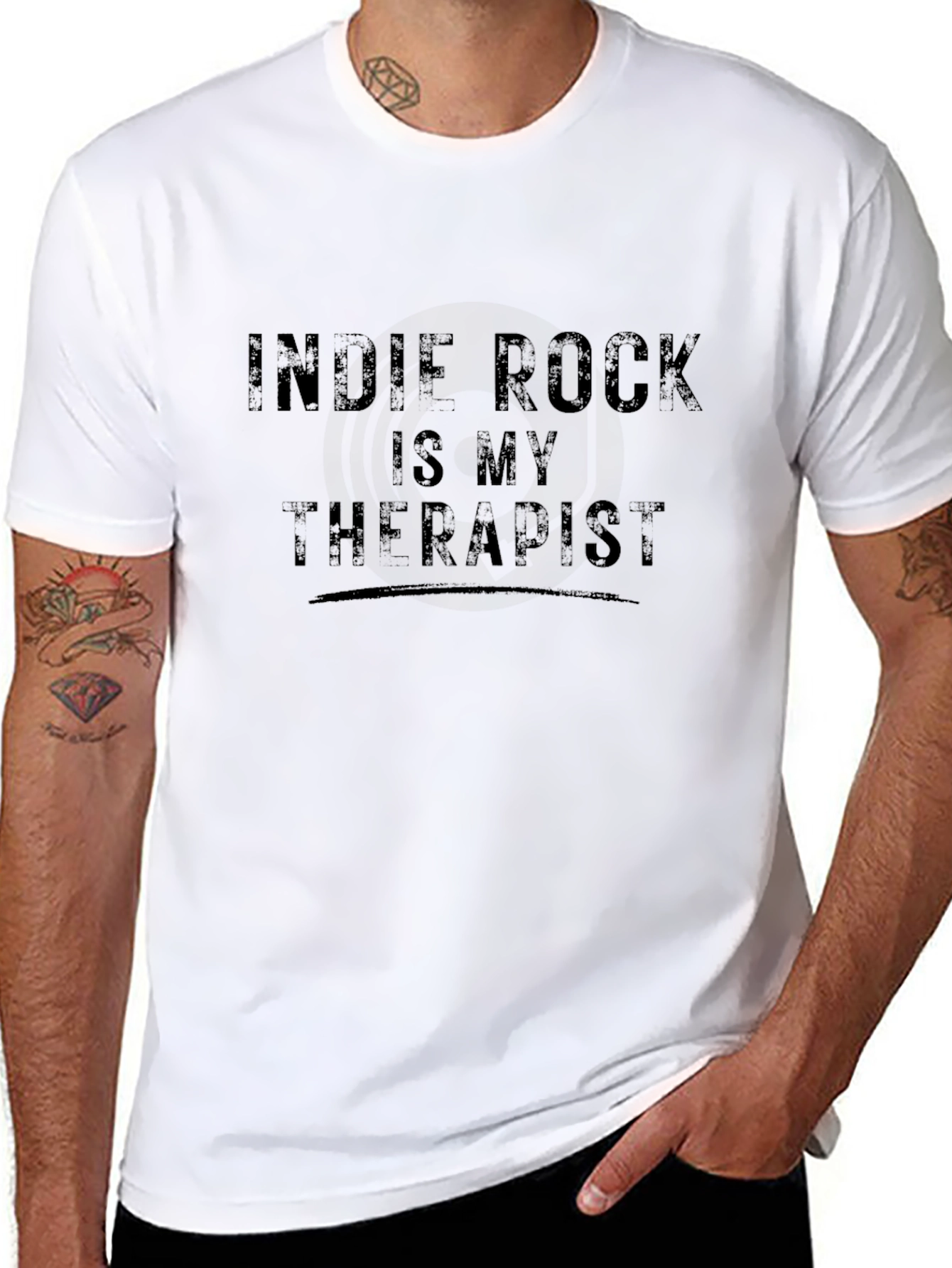 Indie Rock Is My Therapist Black Tee Shirt
