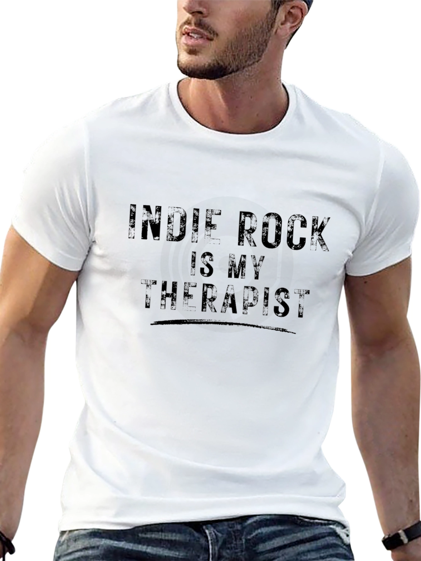 Indie Rock Is My Therapist Black Tee Shirt