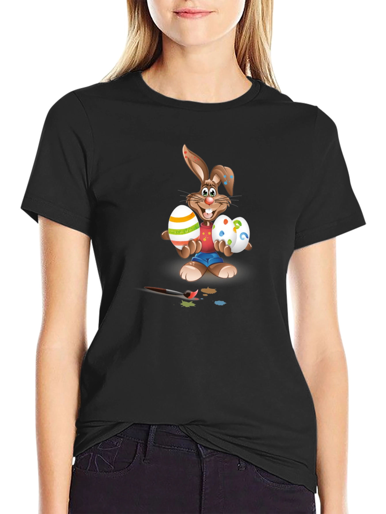 Easter Bunny Painting Eggs T-Shirt