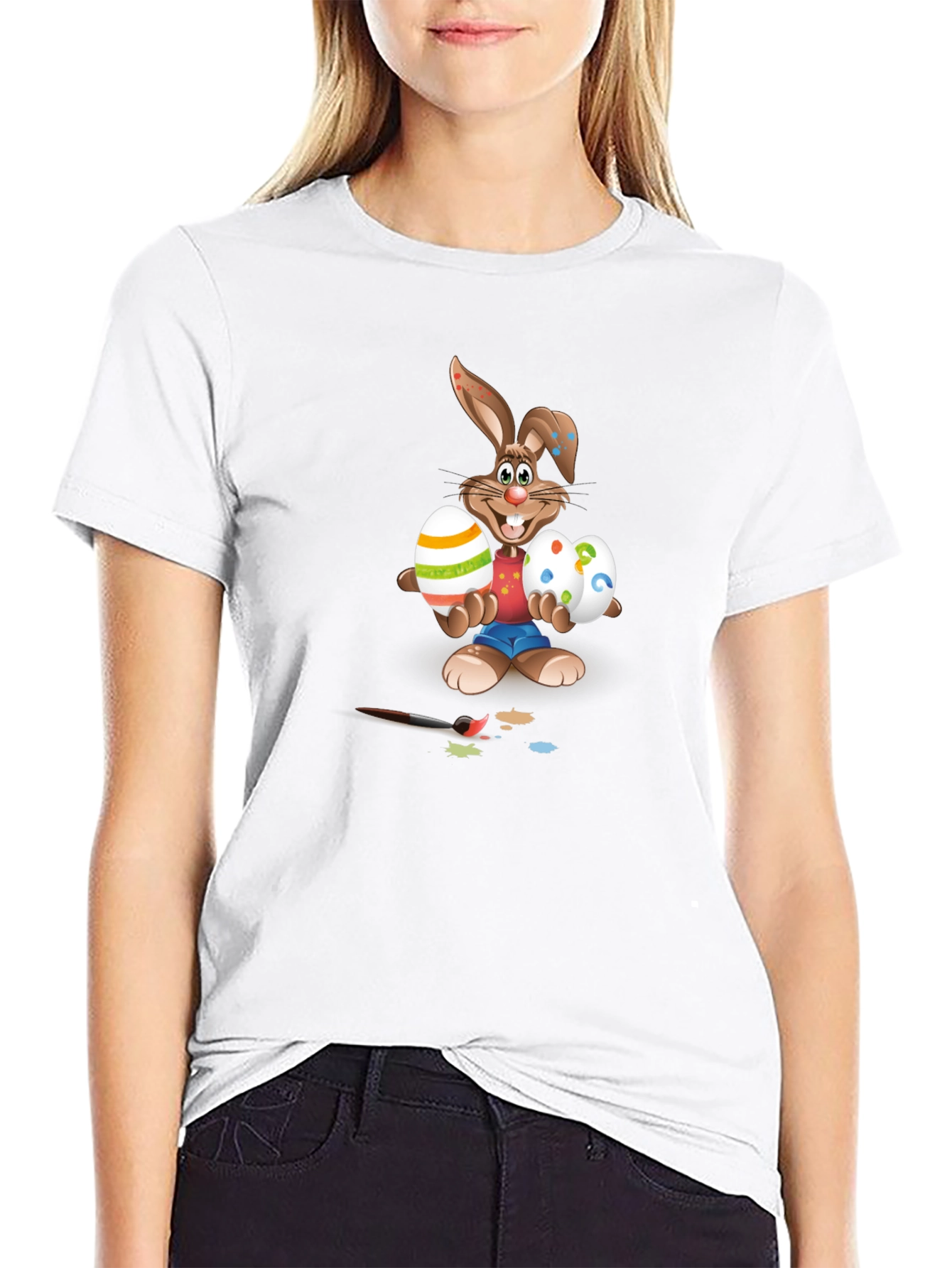 Easter Bunny Painting Eggs T-Shirt