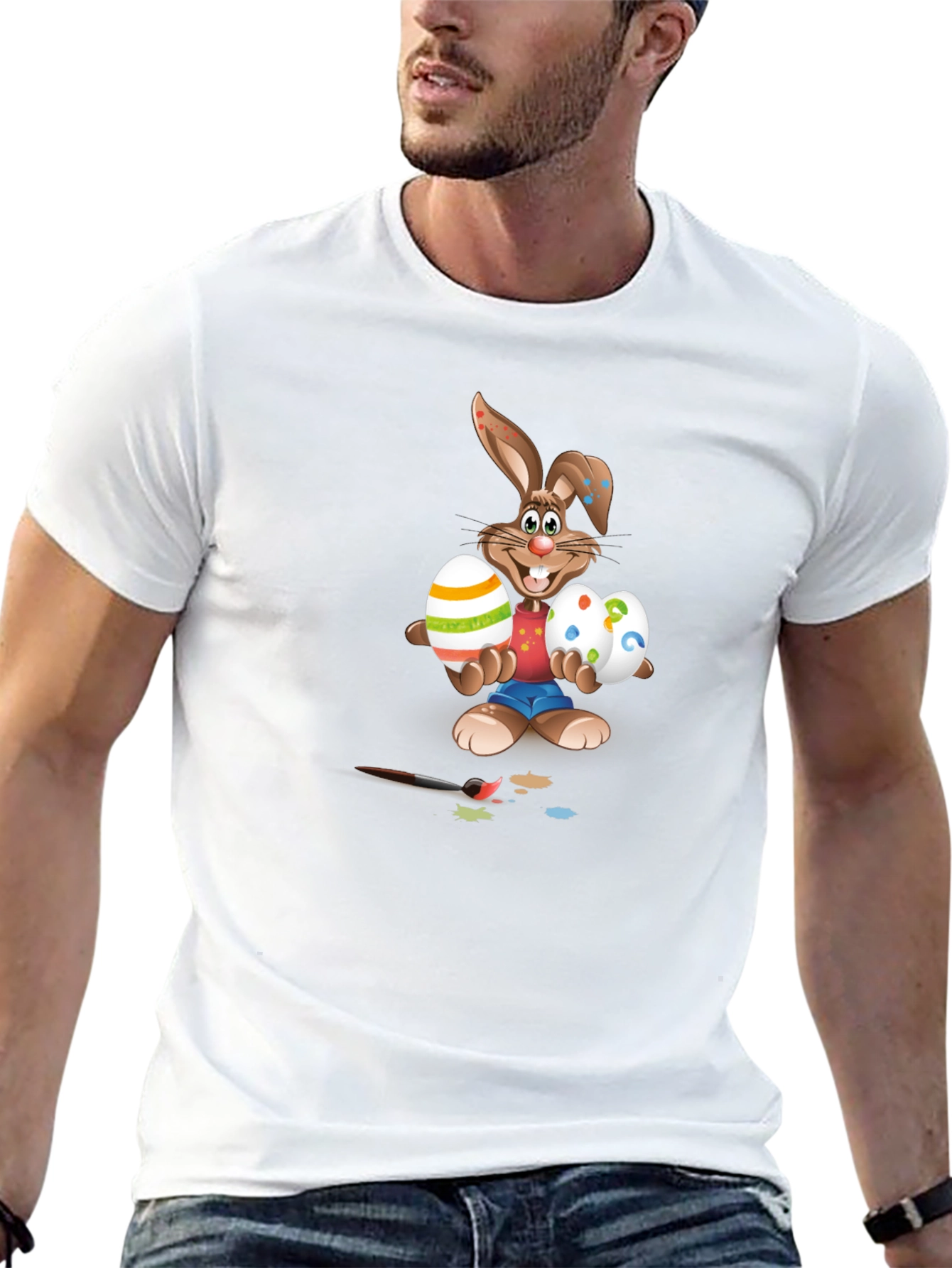 Easter Bunny Painting Eggs T-Shirt