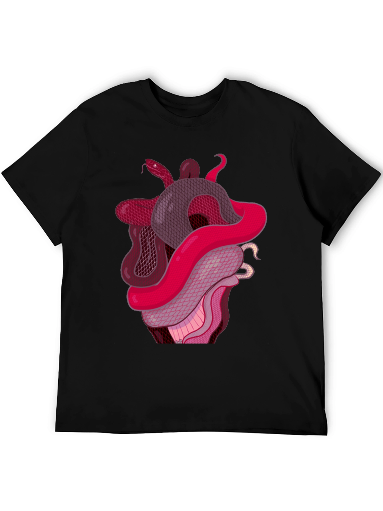 Snake Heart Graphic Tee - Stylish Black T-Shirt