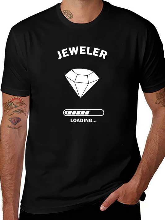 Jeweler Loading T-Shirt - Diamond Design Black Cotton Tee