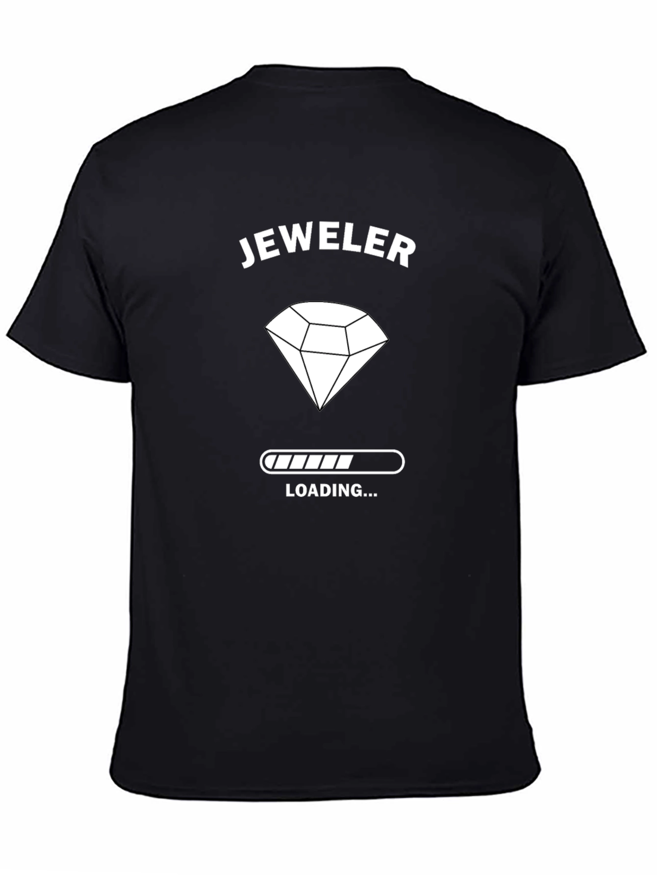Jeweler Loading T-Shirt - Diamond Design Black Cotton Tee