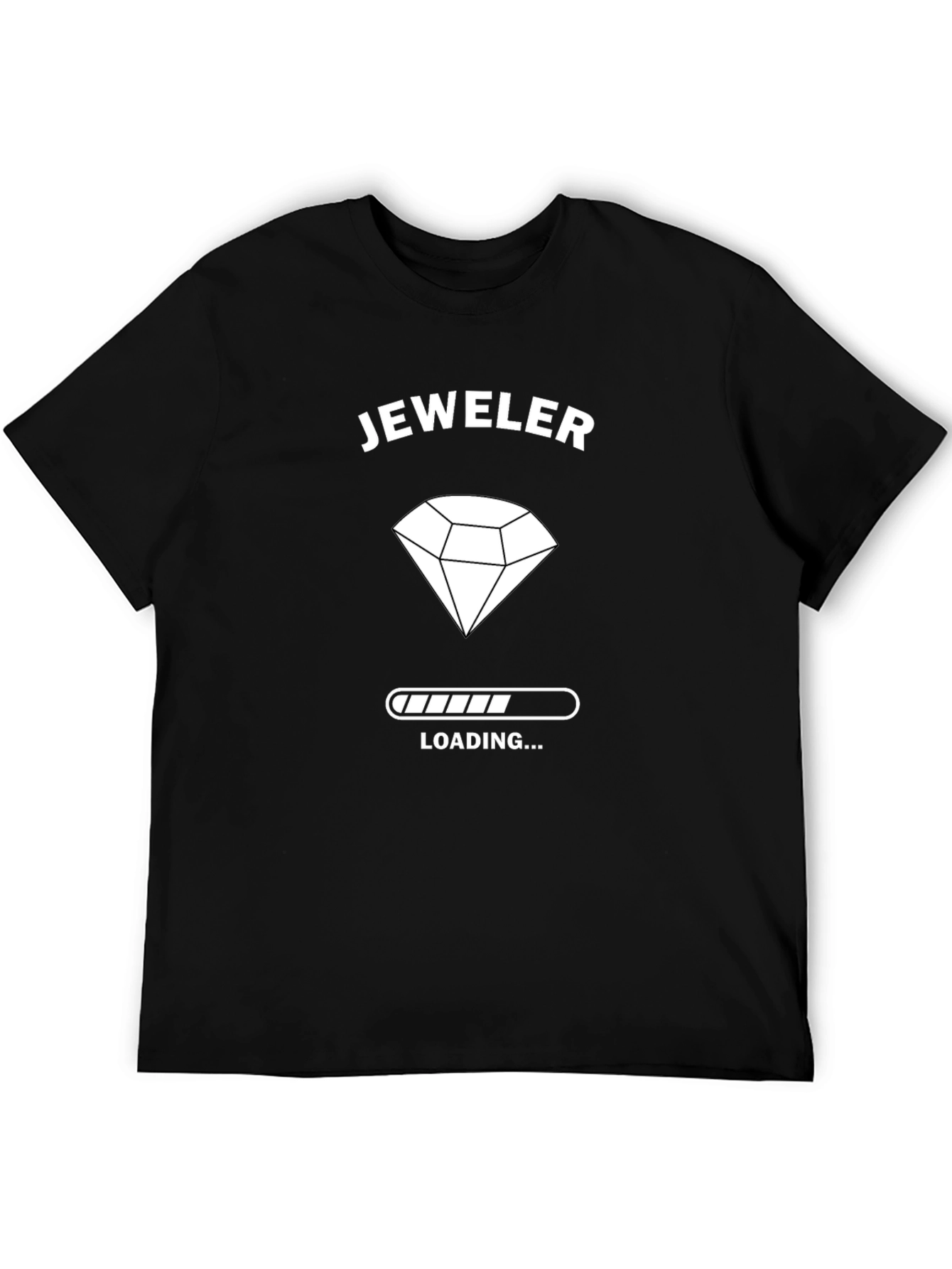Jeweler Loading T-Shirt - Diamond Design Black Cotton Tee