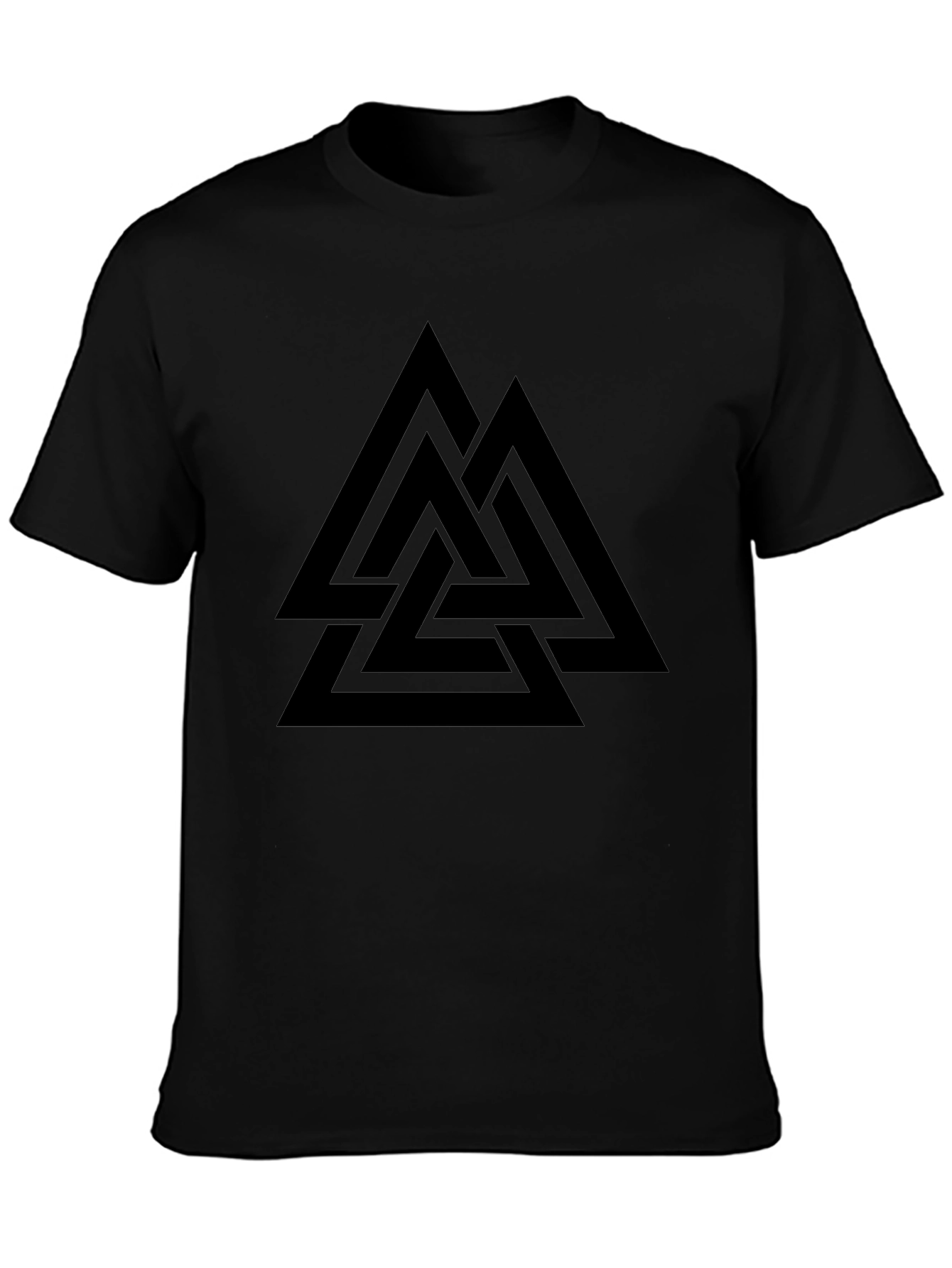 Valknut Black T-Shirt - Norse Viking Symbol