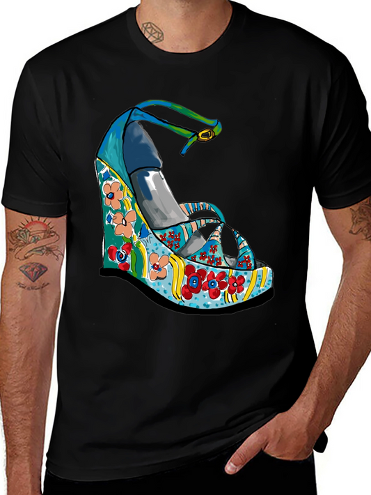 Floral Wedge Sandal Graphic Tee