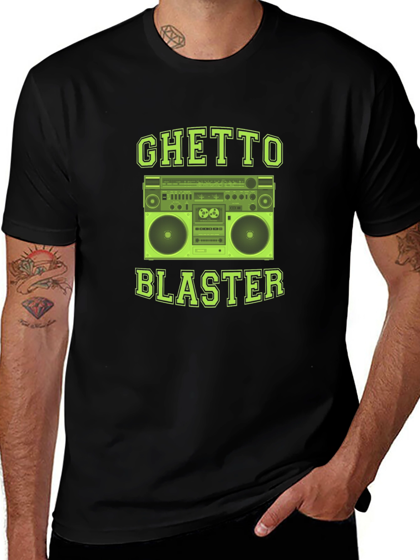 Ghetto Blaster Graphic Tee - Retro Boombox T-Shirt