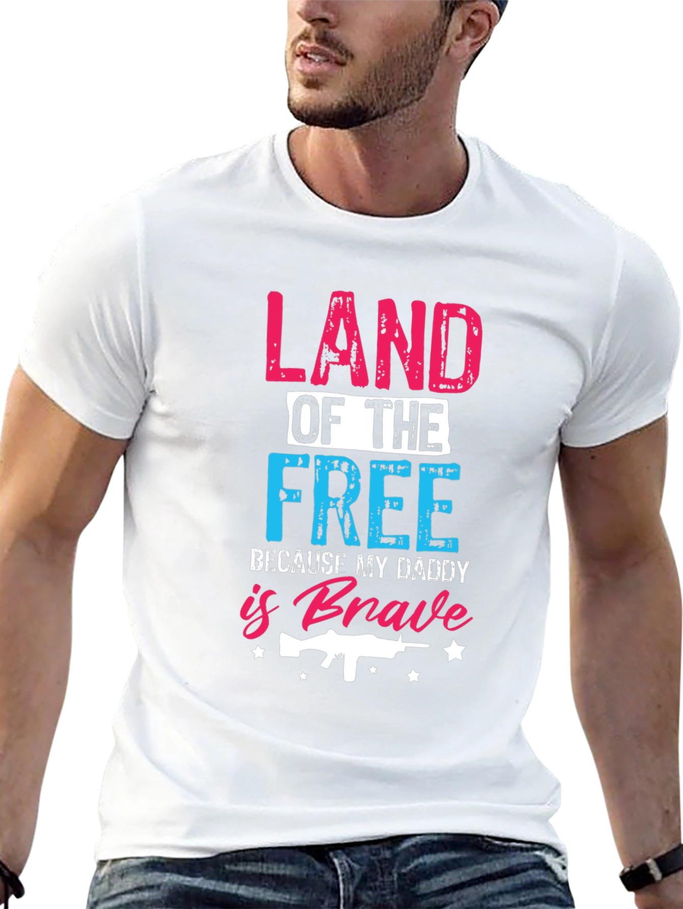 Land of the Free Daddy Brave T-Shirt