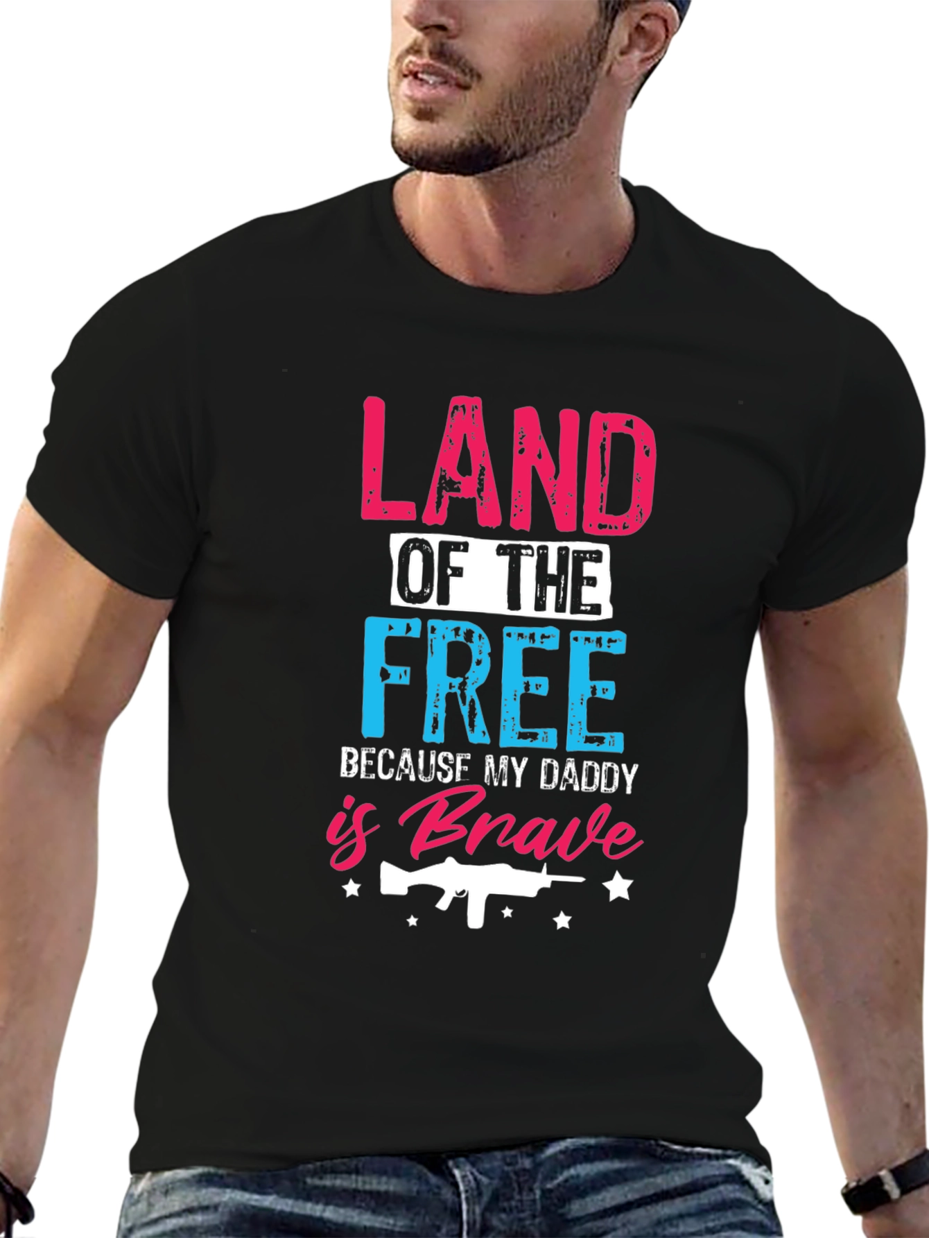Land of the Free Daddy Brave T-Shirt