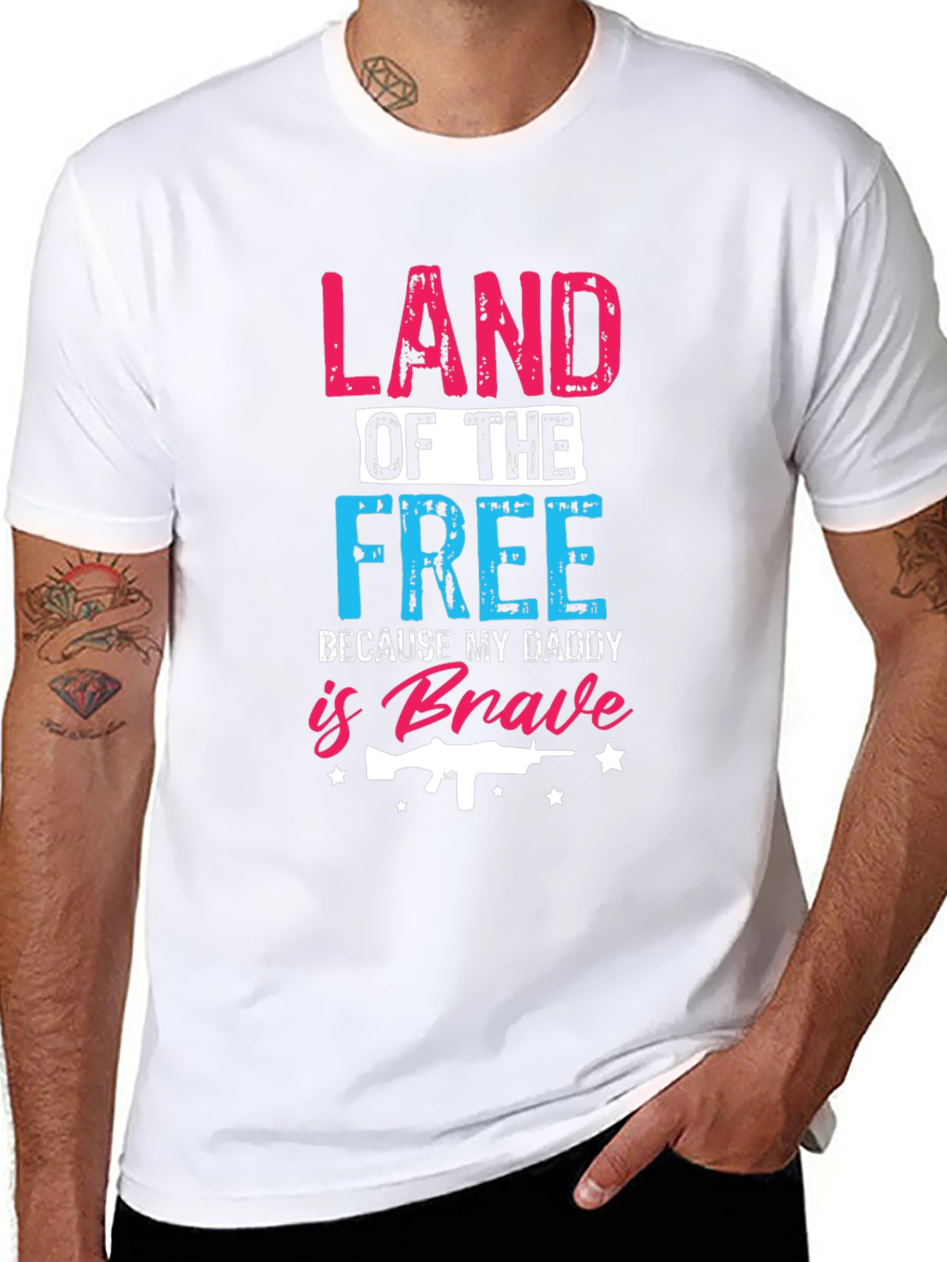 Land of the Free Daddy Brave T-Shirt