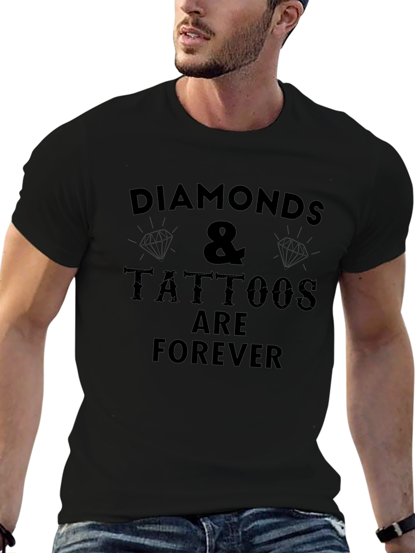 Diamonds & Tattoos Forever Black T-Shirt